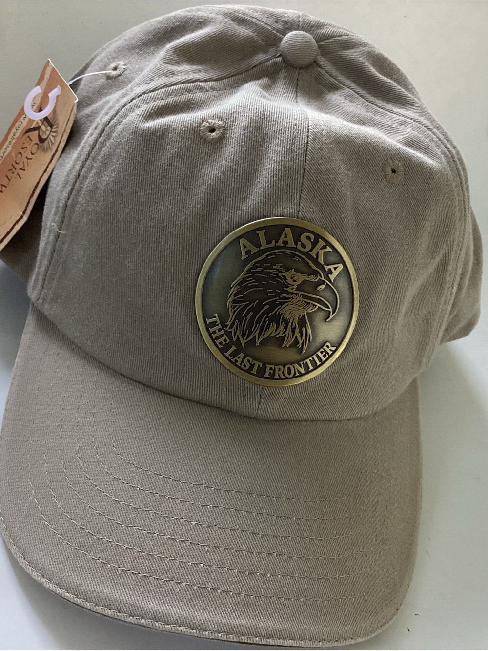 Alaska 'The Last Frontier' Eagle Patch Baseball Cap - Khaki